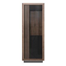 Vitrine >SAVONA< LED, Script-Schlameiche Dekor/...