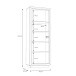 Vitrine >SAVONA< LED, Script-Schlameiche Dekor/ Schwarz Glanz - 73,3x197x42,3cm (B/H/T)