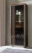 Vitrine >SAVONA< LED, Script-Schlameiche Dekor/ Schwarz Glanz - 73,3x197x42,3cm (B/H/T)
