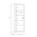 Vitrine >SAVONA< LED, Script-Schlameiche Dekor/ Schwarz Glanz - 73,3x197x42,3cm (B/H/T)