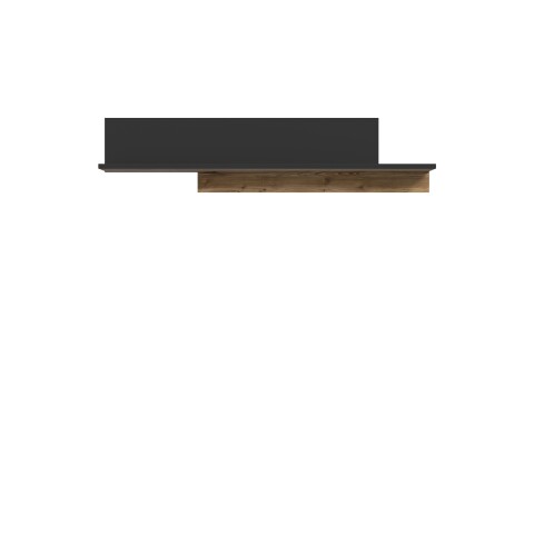 Wandboard >HAYATO< in Alpenfichte Dekor / Schwarz - 154x35,4x21,9cm (BxHxT)