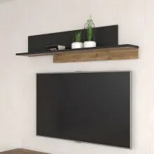 Wandboard >HAYATO< in Alpenfichte Dekor / Schwarz -...