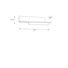 Wandboard >HAYATO< in Alpenfichte Dekor / Schwarz - 154x35,4x21,9cm (BxHxT)