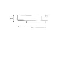 Wandboard >HAYATO< in Alpenfichte Dekor / Schwarz - 154x35,4x21,9cm (BxHxT)