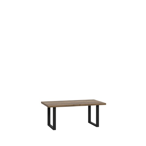 Couchtisch >HAYATO< in Alpenfichte Dekor / Schwarz - 110x45x60cm (BxHxT)