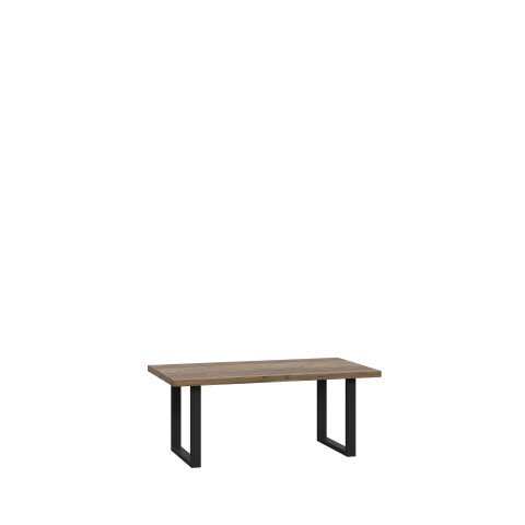 Couchtisch >HAYATO< in Alpenfichte Dekor / Schwarz - 110x45x60cm (BxHxT)