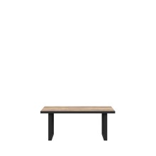 Couchtisch >HAYATO< in Alpenfichte Dekor / Schwarz - 110x45x60cm (BxHxT)