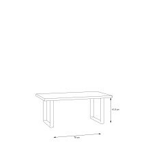 Couchtisch >HAYATO< in Alpenfichte Dekor / Schwarz - 110x45x60cm (BxHxT)