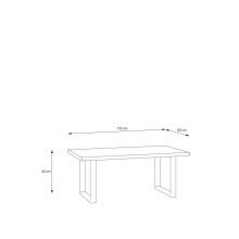 Couchtisch >HAYATO< in Alpenfichte Dekor / Schwarz - 110x45x60cm (BxHxT)