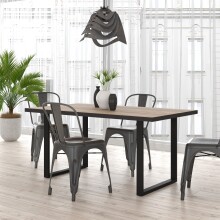 Esstisch >HAYATO< in Alpenfichte Dekor / Schwarz - 160x74,7x90cm (BxHxT)