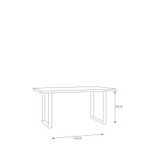 Esstisch >HAYATO< in Alpenfichte Dekor / Schwarz - 160x74,7x90cm (BxHxT)