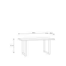 Esstisch >HAYATO< in Alpenfichte Dekor / Schwarz - 160x74,7x90cm (BxHxT)