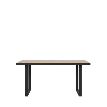 Esstisch >HAYATO< in Alpenfichte Dekor / Schwarz - 160x74,7x90cm (BxHxT)