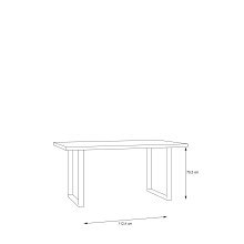 Esstisch >HAYATO< in Alpenfichte Dekor / Schwarz - 160x74,7x90cm (BxHxT)