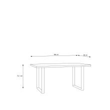 Esstisch >HAYATO< in Alpenfichte Dekor / Schwarz - 160x74,7x90cm (BxHxT)