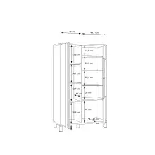 Highbaord >HAYATO< 2 Türen, Alpenfichte Dekor / Schwarz - 95,4x158,8x42cm (BxHxT)