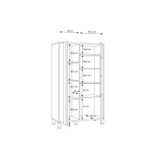 Highbaord >HAYATO< 2 Türen, Alpenfichte Dekor / Schwarz - 95,4x158,8x42cm (BxHxT)