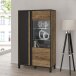 Highbaord >HAYATO< 2 Türen, Alpenfichte Dekor / Schwarz - 95,4x158,8x42cm (BxHxT)