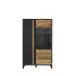 Highbaord >HAYATO< 2 Türen, Alpenfichte Dekor / Schwarz - 95,4x158,8x42cm (BxHxT)