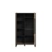 Highbaord >HAYATO< 2 Türen, Alpenfichte Dekor / Schwarz - 95,4x158,8x42cm (BxHxT)