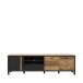 Lowboard >HAYATO< 1 Schub, 3 Türen, Alpenfichte Dekor/ Schwarz - 199,2x56,4x42cm (BxHxT)