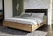 Stauraumbett >HAYATO< mit Rost, LED, Alpenfichte Dekor/schwarz - 172,6x104,3x207,3cm (BxHxT)