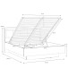 Stauraumbett >HAYATO< mit Rost, LED, Alpenfichte Dekor/schwarz - 172,6x104,3x207,3cm (BxHxT)