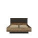 Stauraumbett >HAYATO< mit Rost, LED, Alpenfichte Dekor/schwarz - 172,6x104,3x207,3cm (BxHxT)