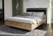 Stauraumbett >HAYATO<  mit Reost, LED, Alpenfichte Dekor/Schwarz  - 152,6x104,3x207,3cm BxHxT