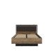 Stauraumbett >HAYATO<  mit Reost, LED, Alpenfichte Dekor/Schwarz  - 152,6x104,3x207,3cm BxHxT