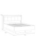 Stauraumbett >HAYATO<  mit Reost, LED, Alpenfichte Dekor/Schwarz  - 152,6x104,3x207,3cm BxHxT