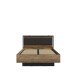 Stauraumbett >HAYATO<  mit Reost, LED, Alpenfichte Dekor/Schwarz  - 152,6x104,3x207,3cm BxHxT