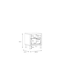 Nachtkommode >HAYATO< 1 Schublade, Alpenfichte Dekor / schwarz - 44,8x50x42cm (BxHxT)