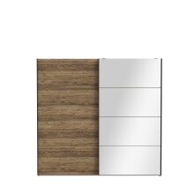 Schiebetürenschrank >HAYATO< 2 Türen, Alpenfichte Dekor / Schwarz - 220,1x210,5x61,2cm (BxHxT)