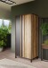 Kleiderschrank >HAYATO< 2 Türen, 1 Stange, Alpenfichte Dekor / Schwarz - 89,5x194x58cm (BxHxT)