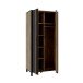 Kleiderschrank >HAYATO< 2 Türen, 1 Stange, Alpenfichte Dekor / Schwarz - 89,5x194x58cm (BxHxT)