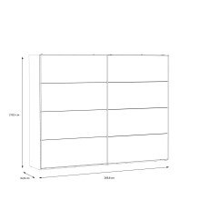 Schiebetürenschrank >HAYATO< 2 Türen, Alpenfichte Dekor / Schwarz - 269,8x210,5x62,8cm (BxHxT)