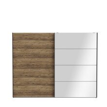Schiebetürenschrank >HAYATO< 2 Türen, Alpenfichte Dekor / Schwarz - 269,8x210,5x62,8cm (BxHxT)