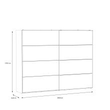 Schiebetürenschrank >HAYATO< 2 Türen, Alpenfichte Dekor / Schwarz - 269,8x210,5x62,8cm (BxHxT)