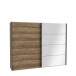 Schiebetürenschrank >HAYATO< 2 Türen, Alpenfichte Dekor / Schwarz - 269,8x210,5x62,8cm (BxHxT)