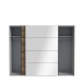 Schiebetürenschrank >HAYATO< 2 Türen, Alpenfichte Dekor / Schwarz - 269,8x210,5x62,8cm (BxHxT)