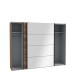 Schiebetürenschrank >HAYATO< 2 Türen, Alpenfichte Dekor / Schwarz - 269,8x210,5x62,8cm (BxHxT)