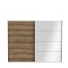 Schiebetürenschrank >HAYATO< 2 Türen, Alpenfichte Dekor / Schwarz - 269,8x210,5x62,8cm (BxHxT)
