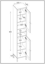 Badezimmer-Set >WZ-0800< (5-teilig) Fichte massiv weiss - 155x190x40 (BxHxT)