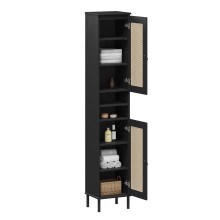 Badezimmer-Set >WZ-0800< (5-teilig) Fichte massiv schwarz - 155x190x40 (BxHxT)