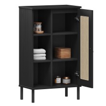 Badezimmer-Set >WZ-0800< (5-teilig) Fichte massiv schwarz - 155x190x40 (BxHxT)