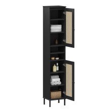 Badezimmer-Set >WZ-0800< (5-teilig) Fichte massiv schwarz - 155x190x40 (BxHxT)