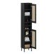 Badezimmer-Set >WZ-0800< (5-teilig) Fichte massiv schwarz - 155x190x40 (BxHxT)