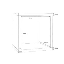 Regalwürfel >MAURO< in Weiss - 39,5x39,7x32,9cm (BxHxT)