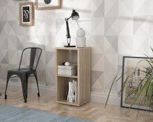 Raumteilerregal >MAURO< in Sonoma Eiche Dekor - 39,5x72,8x32,9cm (BxHxT)